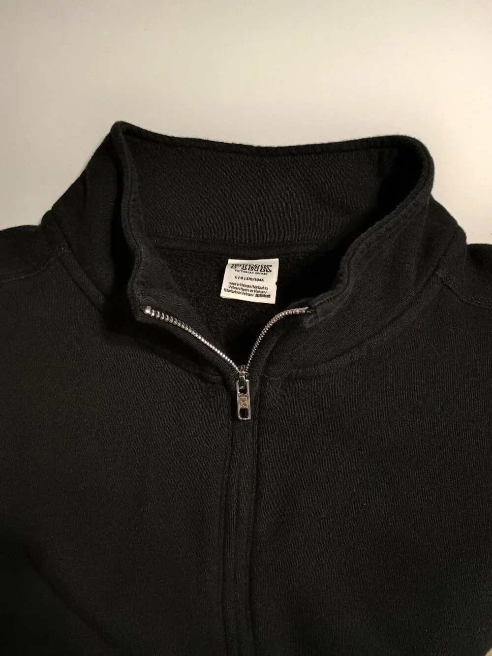 PINK Victoria’s Secret Black Quarter Zip Pullover Sweatshirt Women’s Large
